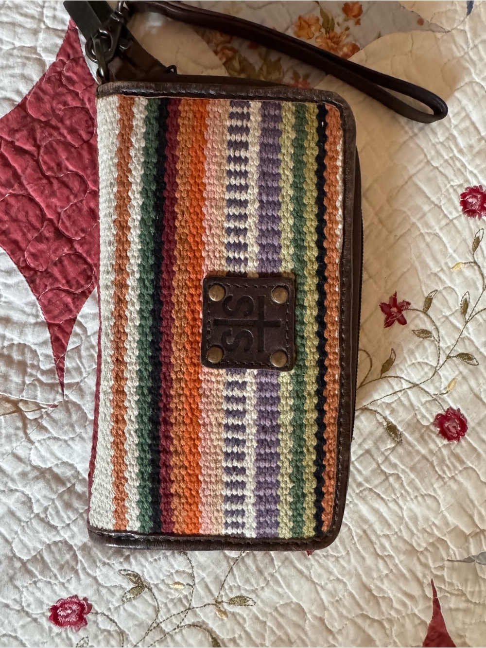 STS  serape and leather wallet with inner partitions